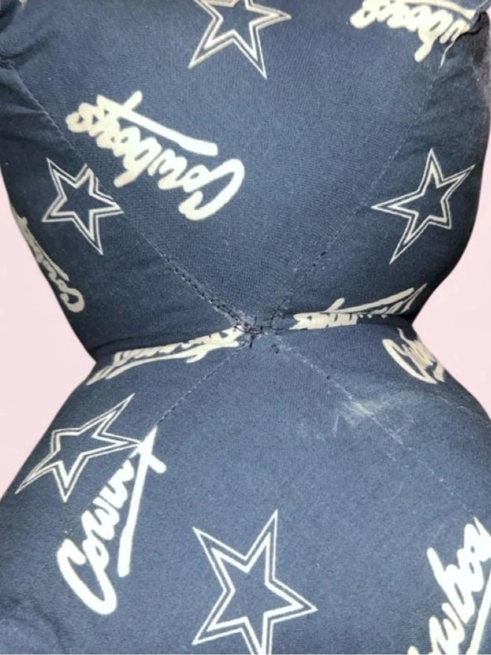 Star-Shaped Navy Pillow with Script Logo